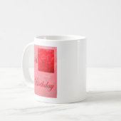 Herzlichen Glückwunsch 44. Geburtstag Dianthus Red Kaffeetasse (Vorderseite Links)