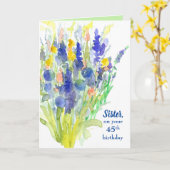 Herzlichen Glückwunsch 45. Geburtstag Schwester Bl Karte (Gelbe Blume)