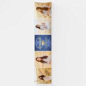 Herzlichen Glückwunsch 4 Foto Blue Gold White Grad Banner (Vertikal)