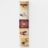 Herzlichen Glückwunsch 4 Foto Burgundy Gold Abschl Banner (Vertikal)