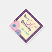 Herzlichen Glückwunsch 50. Geburtstag Blume Serviette (Ecke)