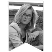 Herzlichen Glückwunsch 50. Geburtstag Foto Schwarz Wimpelkette (Erste Fahne)