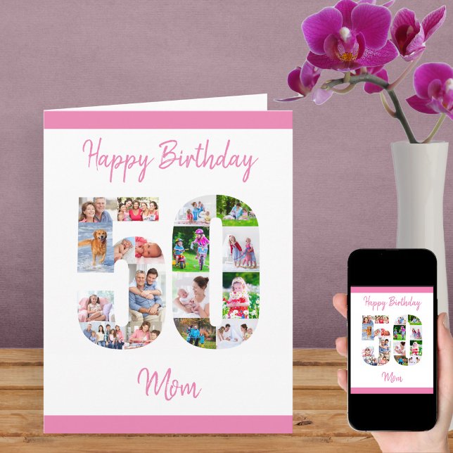 Herzlichen Glückwunsch 50. Geburtstag Mama Nr. 50  Karte
