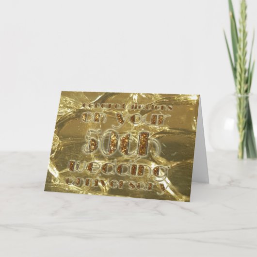 Herzlichen Glückwunsch 50. Hochzeitstag Gold Karte (Vorderseite)