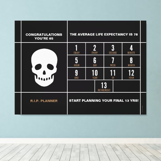 Herzlichen Glückwunsch 65 Stretched Canvas Print Leinwanddruck (Insitu (Holzboden))