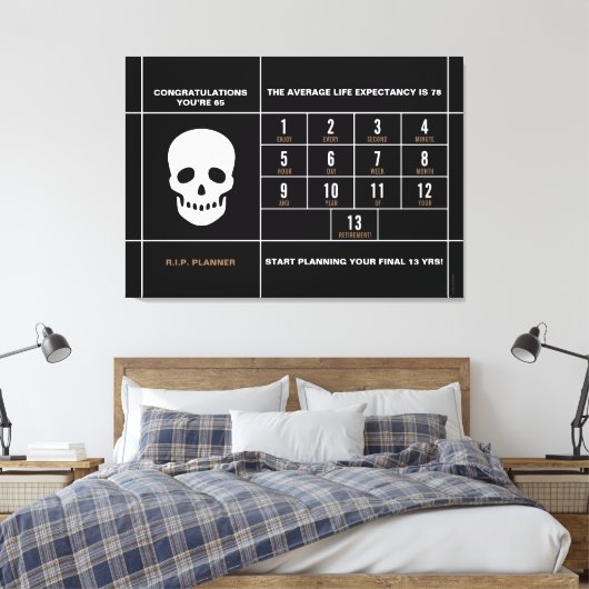 Herzlichen Glückwunsch 65 Stretched Canvas Print Leinwanddruck (Insitu (Schlafzimmer))