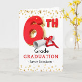 Herzlichen Glückwunsch 6th Grade Abschluss Ballon Karte (Gelbe Blume)