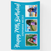 Herzlichen Glückwunsch 70. Geburtstag Aqua Blue Pe Banner (Vertikal)