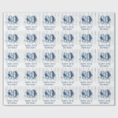 Herzlichen Glückwunsch 80. Geburtstag Blumennummer Geschenkpapier (Flach)