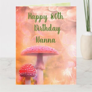 Herzlichen Glückwunsch 80. Geburtstag Nanna Greeti Karte