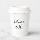 Herzlichen Glückwunsch 80. Geburtstagsname Schwarz Pappbecher (Vorderseite)