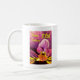 Herzlichen Glückwunsch 88. Geburtstag Blume Pansy Kaffeetasse