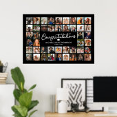 Herzlichen Glückwunsch Abschluss 44 FotoCollage Poster (Heimbüro)