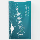 Herzlichen Glückwunsch Abschluss Aquamarin Gradien Banner (Vertikal)