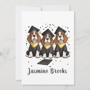Herzlichen Glückwunsch Abschluss Basset Hound Hund Ankündigung