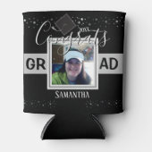 Herzlichen Glückwunsch Abschluss Black Confetti Dosenkühler (Vorderseite)