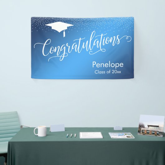 Herzlichen Glückwunsch Abschluss Blue Gradient Omb Banner (Messeveranstaltung)