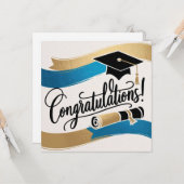 Herzlichen Glückwunsch Abschluss Card Karte (Vorderseite/Rückseite Beispiel)