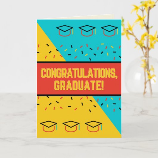 Herzlichen Glückwunsch Abschluss Card Karte (Gelbe Blume)