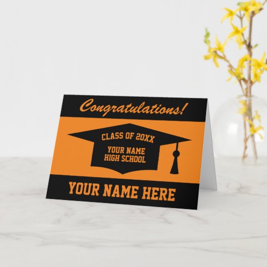 Herzlichen Glückwunsch Abschluss der Schwarzen und Karte (Gelbe Blume)