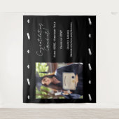 Herzlichen Glückwunsch Abschluss Foto Hintergrund Wandteppich (Vorderseite)