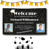 Herzlichen Glückwunsch Abschluss Foto Schwarz und Banner