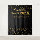 Herzlichen Glückwunsch Abschluss Foto Stand Hinter Wandteppich (Vorderseite)