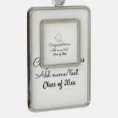 Herzlichen Glückwunsch Abschluss fügen Sie den Nam Rahmen-Ornament Silber (Rechts)