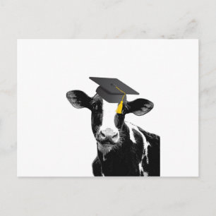 Herzlichen Glückwunsch Abschluss Funny Cow in Cap Postkarte