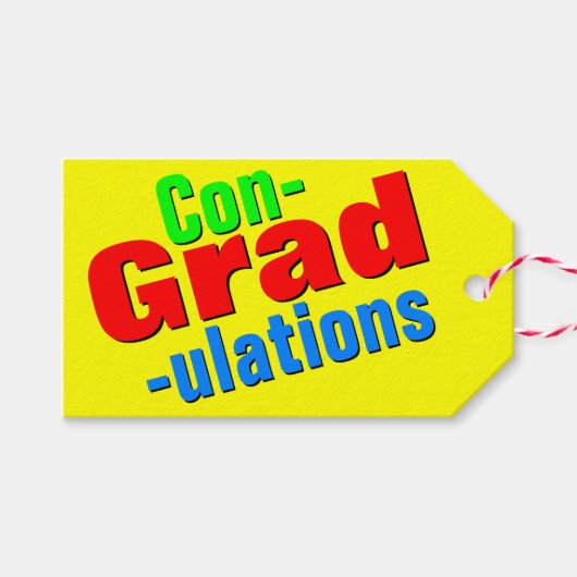 Herzlichen Glückwunsch Abschluss Gift Geschenkanhänger (Vorderseite (Horizontal))