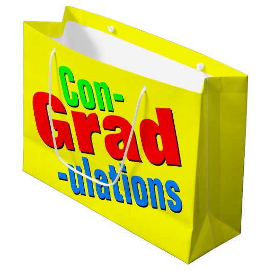 Herzlichen Glückwunsch Abschluss Gift Große Geschenktüte (Vorderseite Schrägansicht)