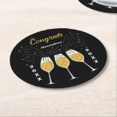 Herzlichen Glückwunsch Abschluss Gold Custom Runder Pappuntersetzer (Angewinkelt)