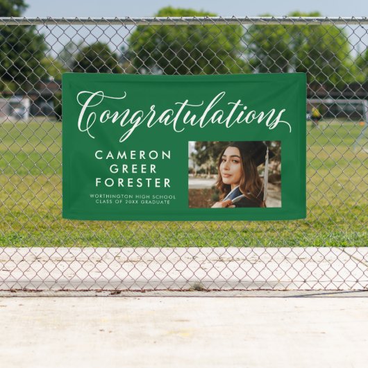 Herzlichen Glückwunsch Abschluss grünes Foto Banner (Insitu)