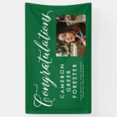 Herzlichen Glückwunsch Abschluss grünes Foto Banner (Vertikal)