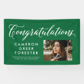 Herzlichen Glückwunsch Abschluss grünes Foto Banner (Horizontal)
