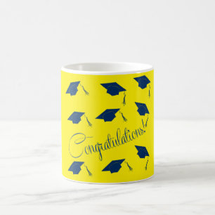 Herzlichen Glückwunsch Abschluss hat gelb Kaffeetasse