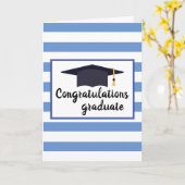 Herzlichen Glückwunsch Abschluss Hat mit Stripes B Karte (Gelbe Blume)