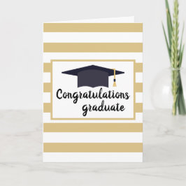 Herzlichen Glückwunsch Abschluss Hut mit Streifen Karte