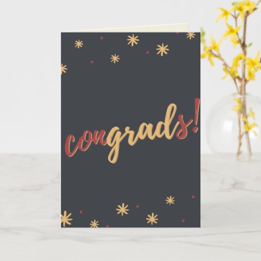 Herzlichen Glückwunsch! Abschluss-Karte Karte (Gelbe Blume)