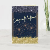 Herzlichen Glückwunsch Abschluss Navy & Yellow Spa Karte (Vorderseite)