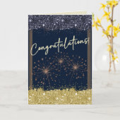 Herzlichen Glückwunsch Abschluss Navy & Yellow Spa Karte (Gelbe Blume)