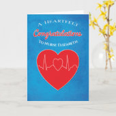 Herzlichen Glückwunsch Abschluss Nurse Heart Karte (Gelbe Blume)