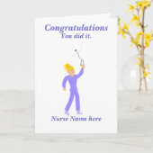 Herzlichen Glückwunsch Abschluss Nurse 'Name' Karte (Gelbe Blume)
