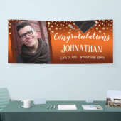 Herzlichen Glückwunsch Abschluss Orange Confetti F Banner (Messe)