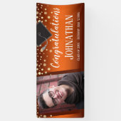 Herzlichen Glückwunsch Abschluss Orange Confetti F Banner (Vertikal)