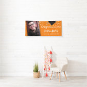 Herzlichen Glückwunsch Abschluss Orange Confetti F Banner (Insitu)