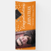 Herzlichen Glückwunsch Abschluss Orange Confetti F Banner (Vertikal)