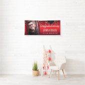 Herzlichen Glückwunsch Abschluss Red mit Confetti  Banner (Insitu)