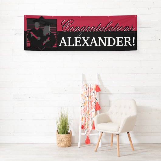 Herzlichen Glückwunsch Abschluss rosa Banner (Insitu)