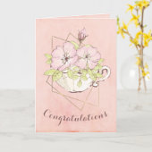 Herzlichen Glückwunsch Abschluss Rose Blume Karte (Gelbe Blume)